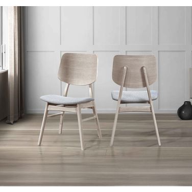 Oscar Wood Back Chair Set of 2 In White Ash