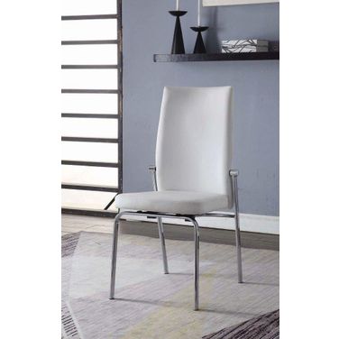 Osias Side Chair Set of 2 In White Pu And Chrome