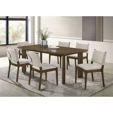 Ottowa Rectangular Wood Dining Set In Brown