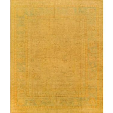 Oushak Collection Hand-Knotted Lamb's Wool Area Rug- 12' 2" x 14' 8" In Beige and Light Blue