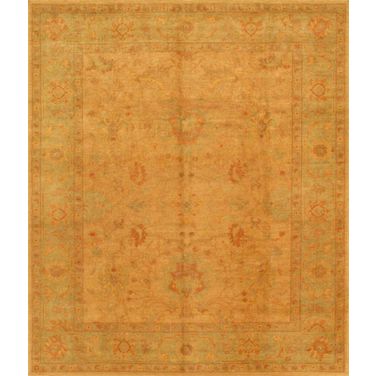 Oushak Collection Hand-Knotted Lamb's Wool Area Rug- 8' 2" x 9' 9" In Light Gray and Beige