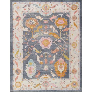 Oushak Collection Hand-Knotted Wool Area Rug-11' 9" x 15' In Grey and Ivory