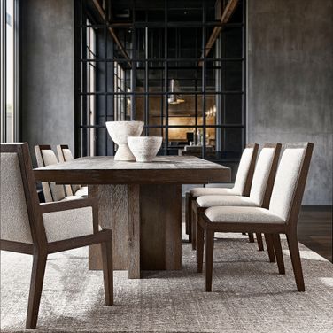 Outline Rectangular Dining Room Set In Brown
