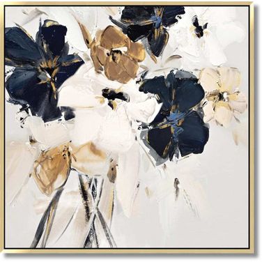Outspoken Essence Floral Whimsy Canvas Wall Art In Champagne