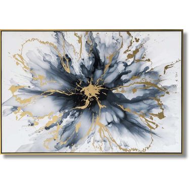 Outspoken Midnight Bloom Canvas Wall Art In Gold