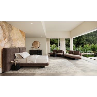 Overlap 2 Panel Bedroom Set In Brown And Black