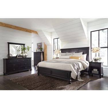 Oxford Panel Bedroom Set In Black