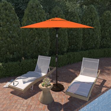 Pacific Trail 7.5' Patio Umbrella with Aluminum Pole Ribs Push Button Tilt Crank Lift with Sunbrella Fabric In Tuscan and Bronze