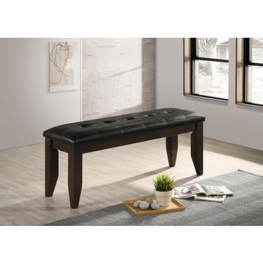 Dalila Tufted Upholstered Dining Bench Cappuccino and Black