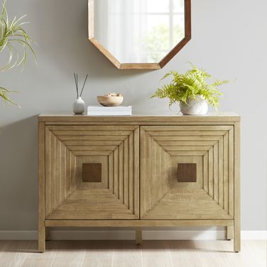 Paige 2-Door Accent Cabinet with Adjustable Shelves In Natural