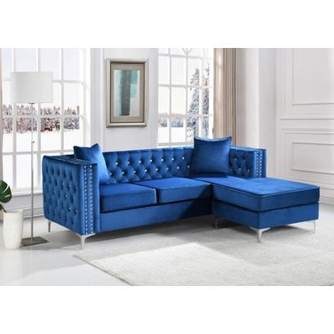 Paige Blue Sofa Chaise
