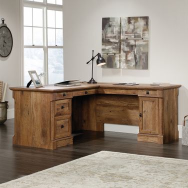 Palladia L-Shaped Desk In Vintage Oak