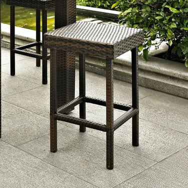 Palm Harbor 2 Piece Wicker Counter Height Outdoor Bar Stool Set In Brown