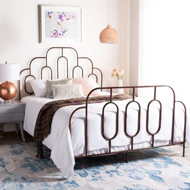 Paloma Antique Bronze Metal Queen Retro Bed