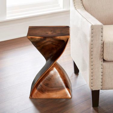 Paloma Accent Side Table In Brown