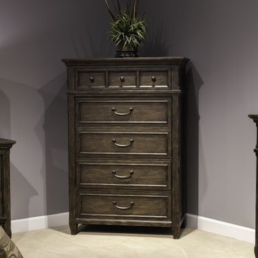 Paradise Valley 5 Drawer Chest In Saddle Brown