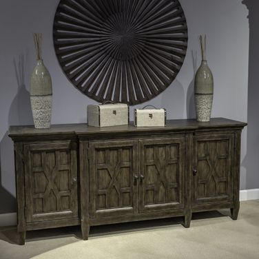 Paradise Valley 76 Inch TV Console In Saddle Brown