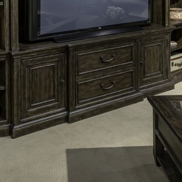 Paradise Valley 78 Inch Entertainment Console In Saddle Brown