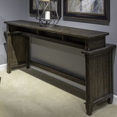 Paradise Valley Console Bar Table In Saddle Brown