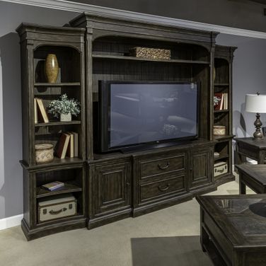 Paradise Valley Entertainment Center With Piers In Saddle Brown