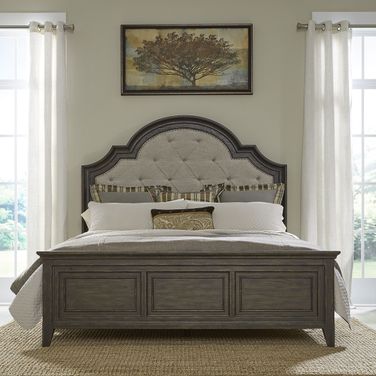 Paradise Valley King Upholstered Bed In Saddle Brown