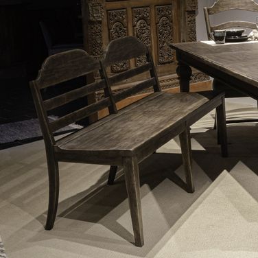 Paradise Valley Ladder Back Bench With Rta In Saddle Brown