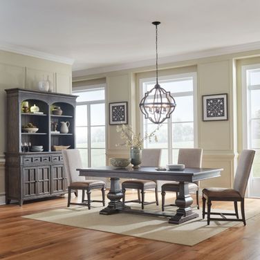 Paradise Valley Saddle Brown Extendable Dining Room Set