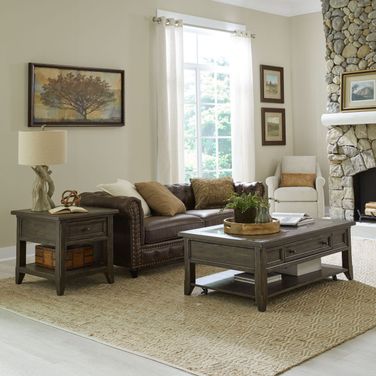 Paradise Valley Saddle Brown Rectangular Occasional Table Set