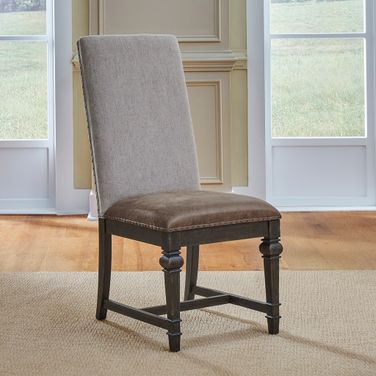 Paradise Valley Upholstered Side Chair Set of 2 In Saddle Brown