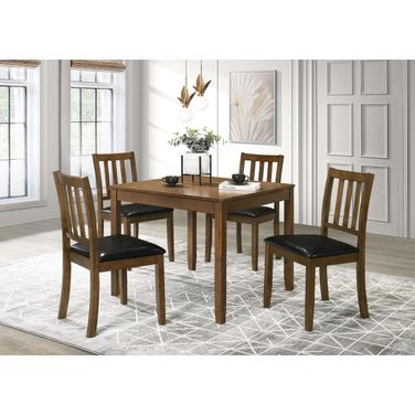 Parkwood 5-Piece Square Dining Table Set In Honey Brown