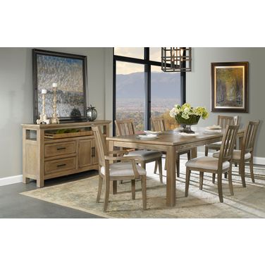 Parson Creek Extendable Dining Room Set in Milk-Paint Oak