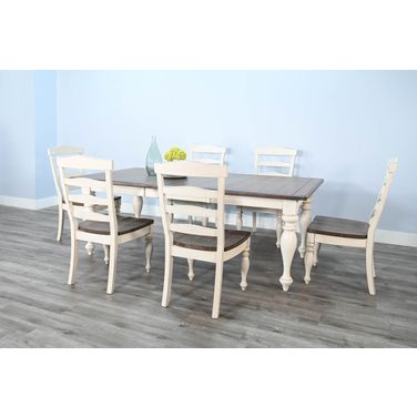 Pasadena Rectangular Extension Dining Set In Marble White