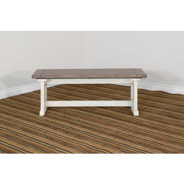 Pasadena Wood Side Bench In Marble White