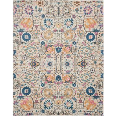 Passion 9' x 12' Indoor Rug In Ivory and Multi