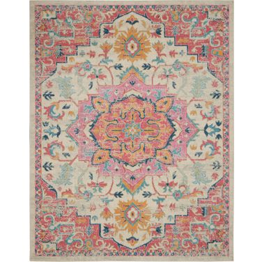 Passion 9' x 12' Indoor Rug In Ivory and Pink