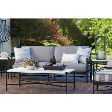 Pavlova Lightly Textured Graphite Outdoor Rectangular Occasional Table Set