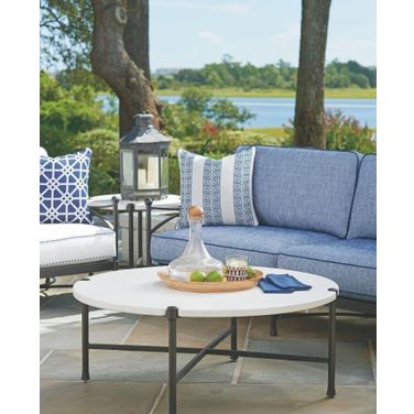 Pavlova Lightly Textured Graphite Outdoor Round Occasional Table Set