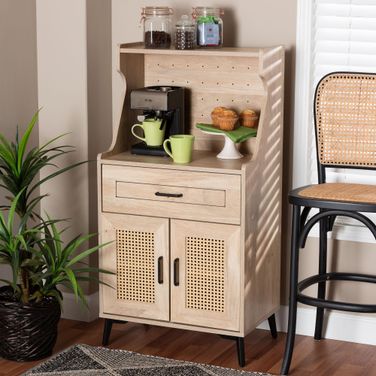 Pavone Wood Kitchen Cabinet In Oak Brown and Black