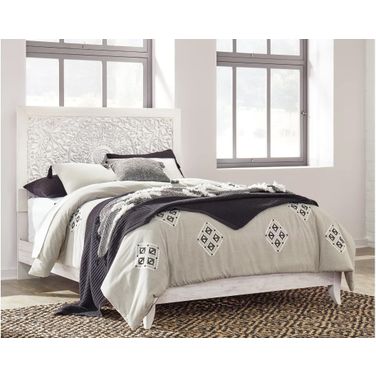 Paxberry Whitewash Queen Panel Bed