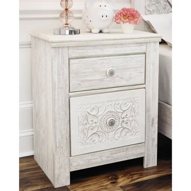 Paxberry Whitewash Two Drawer Nightstand