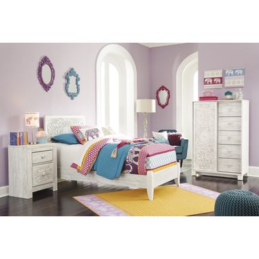 Paxberry Whitewash Youth Panel Bedroom Set