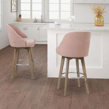Pearce Swivel Counter Stool In Pink by Olliix | 1StopBedrooms Pearce Swivel Counter Stool In Pink by Olliix | 1StopBedrooms