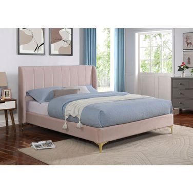 Pearl Queen Bed In Light Pink