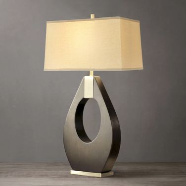 Pearson 30 Inch Table Lamp In Pecan Brushed Nickel