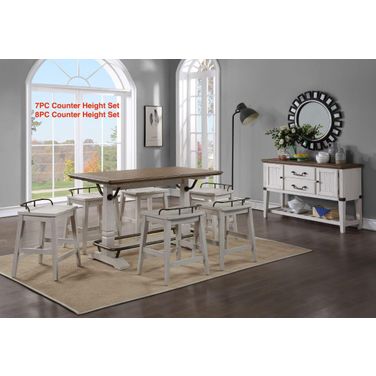 Pendleton Two Tone Ivory And Honey Oak Gathering Dining Room Set