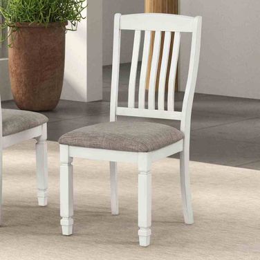 Pendola Side Chair Set of 2 In Rustic White