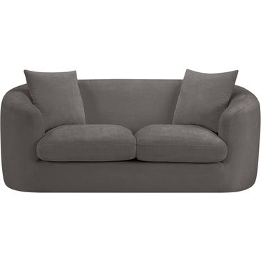 Penelope Chenille Fabric Loveseat In Grey Chenille
