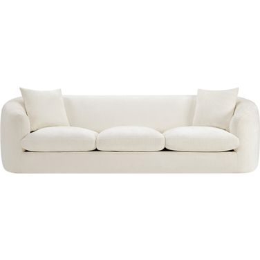 Penelope Chenille Fabric Sofa In Cream Chenille