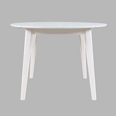 Percy 42 Inch Round Drop-Leaf Dining Table In White