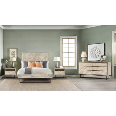Peridot 4-Piece Queen Bedroom Set In Natural Acacia Wood